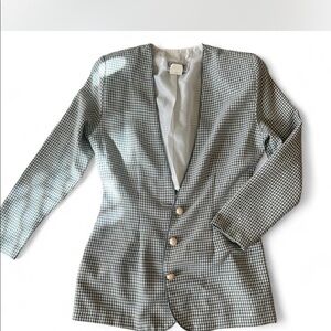 Vintage green and white plaid blazer